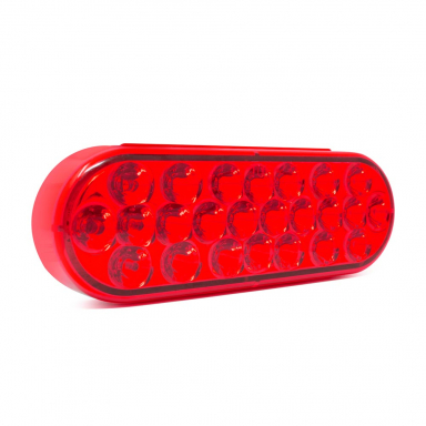 6" Oval Pearl Style Stop-Tail-Turn Light With 24 Red LEDs