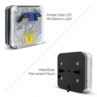 Permanent Mount Amber/White LED Mini Beacon With 10 Flash Patterns