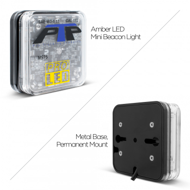 Permanent Mount Amber LED Mini Beacon With 10 Flash Patterns