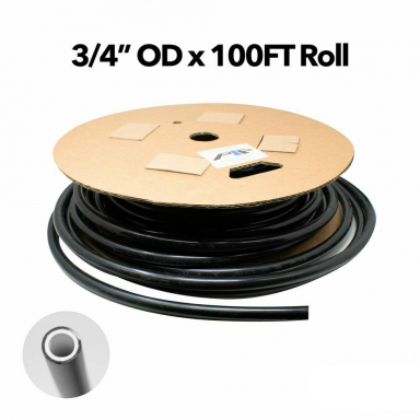 3/4" OD Black Nylon Air Brake Tubing, 100' Roll