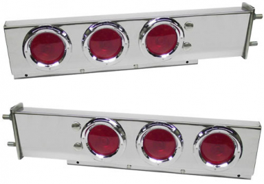 1 Pair Stainless Steel Spring Mounted Light Bar/Mud Flap Brackets, Mounting Studs on 2.50" Centers