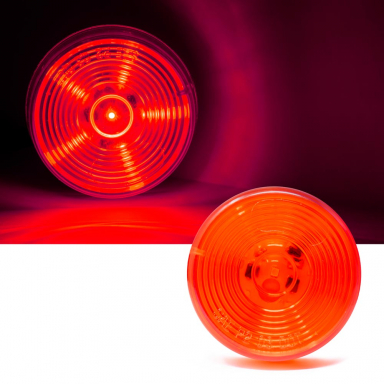 2" Round Red LED Clearance/Marker Light With Starburst Pattern, 6 LEDs