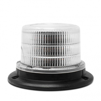 Amber LED Light Beacon, Clear Lens, 10 Flash Patterns, Magnet Mount, 10-30 Volts DC