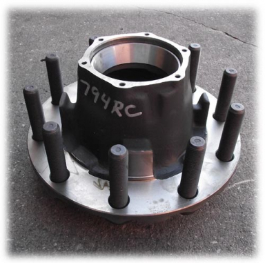 Outboard-Mount Trailer Hub, Use with 3600A Drum, ABS, Steel Wheel Studs, Bearings: HM218248/HM212049