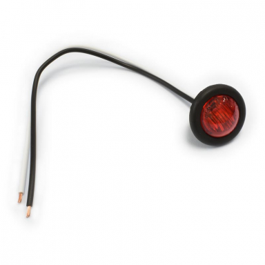 1 LED Bullet Style Marker/Clearance Light With Grommet, Red Lens, Red LEDs, 0.75" Round