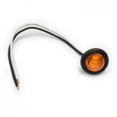 1 LED Bullet Style Marker/Clearance Light With Grommet, Amber Lens, Amber LEDs, 0.75" Round