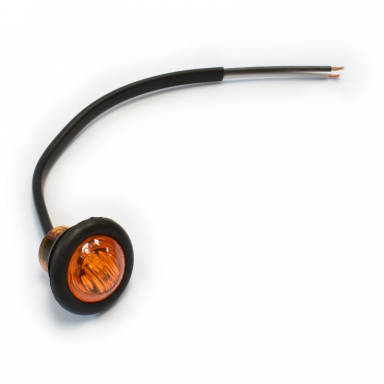 3 LED Bullet Style Marker/Clearance Light With Grommet, Amber Lens, Amber LEDs, 0.75" Round